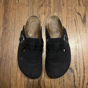 Birkenstock Boston Black Fleece Clogs Size 40